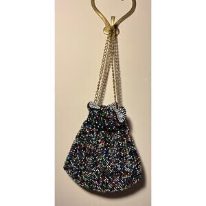 Vintage Reversible Beaded Draw string Bag